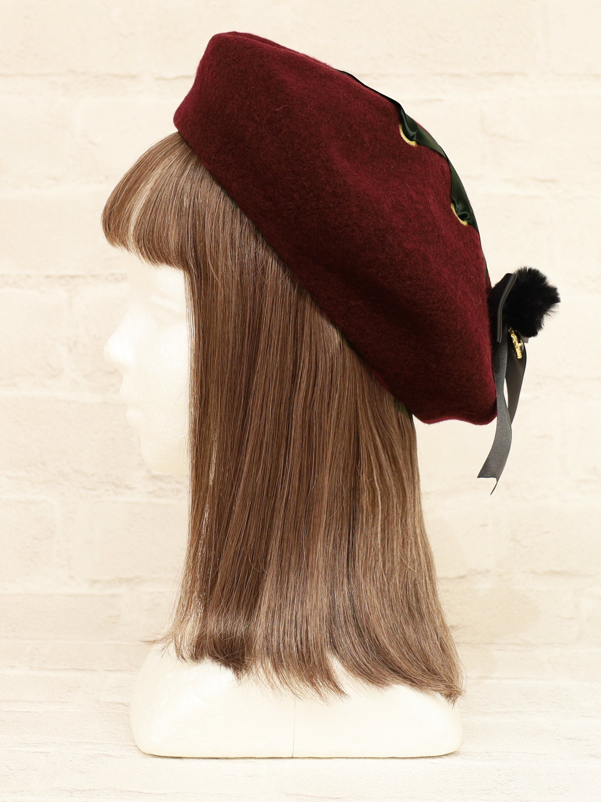 ファーポン付レースアップフェルトベレー ｜Amavel（アマベル）公式サイト