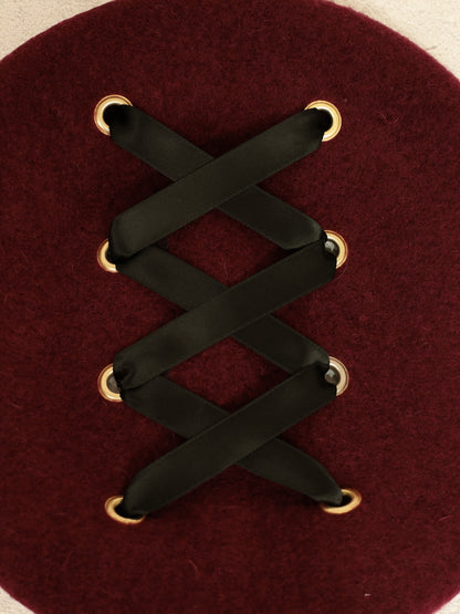 ファーポン付レースアップフェルトベレー ｜Amavel（アマベル）公式サイト