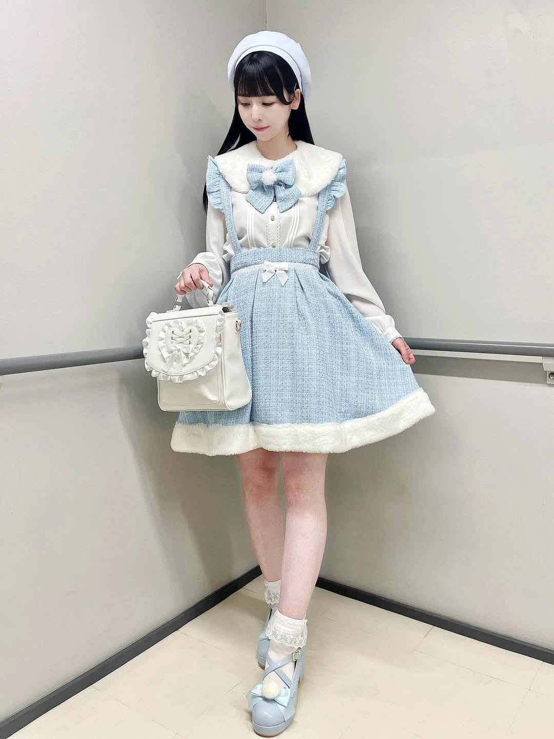 Étoile Tweed 裾ファースカート サックス（SaxeBlue） FREE ｜Amavel（アマベル）公式サイト