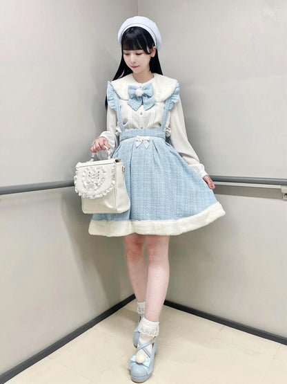 Étoile Tweed 裾ファースカート サックス（SaxeBlue） FREE ｜Amavel（アマベル）公式サイト