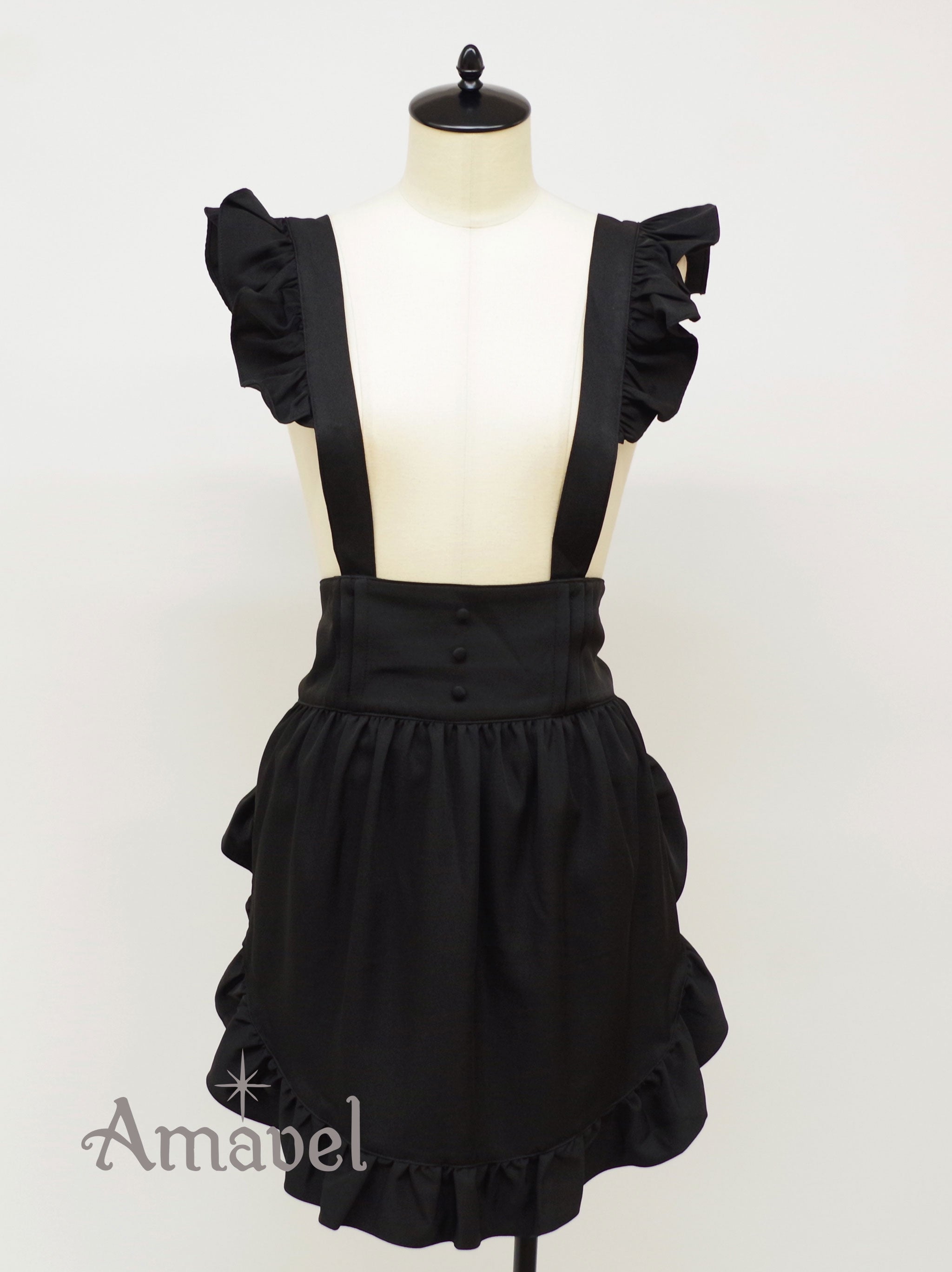フリルエプロン ブラック（Black） FREE ｜Amavel（アマベル）公式サイト